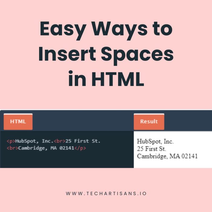 Insert Spaces in HTML