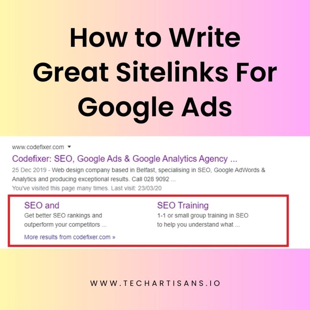 Great Sitelinks For Google Ads